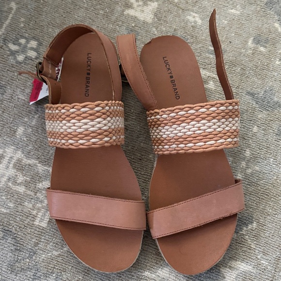 Lucky Brand Woven Tan Sandals for Women - Picture 1 of 4